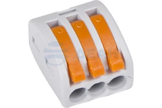 Универсальная клемма СМК 222-413, 3-проводная серая 0,08-2,5/4 мм² (50 шт/уп) (07-5253-4)  (REXANT)