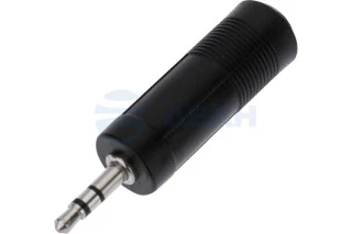 Переходник 3,5мм стерео штекер - 6,3мм стерео гнездо, пластик (14-0212)  (REXANT)